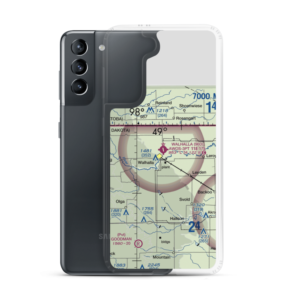 Walhalla Municipal Airport (96D) VFR Sectional Samsung Case Samsung Galaxy S21 model shown