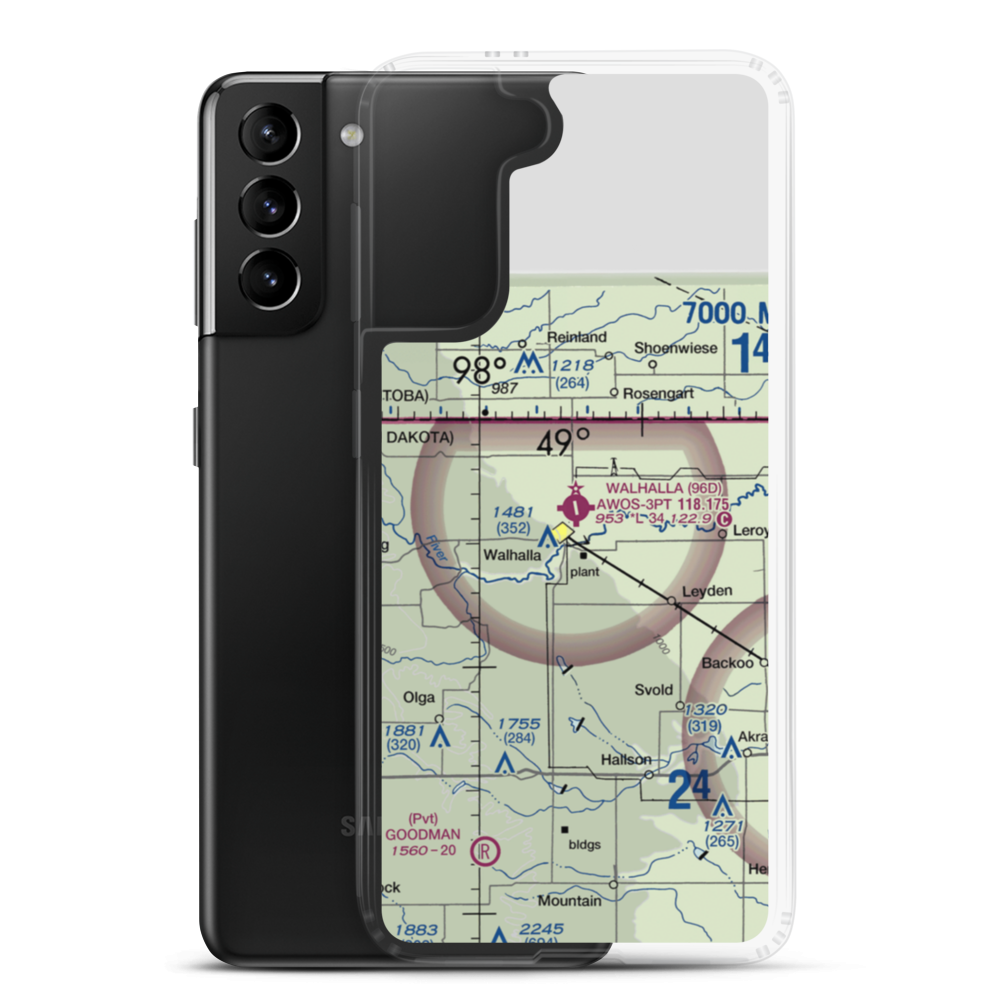 Walhalla Municipal Airport (96D) VFR Sectional Samsung Case Samsung Galaxy S21 Plus model shown