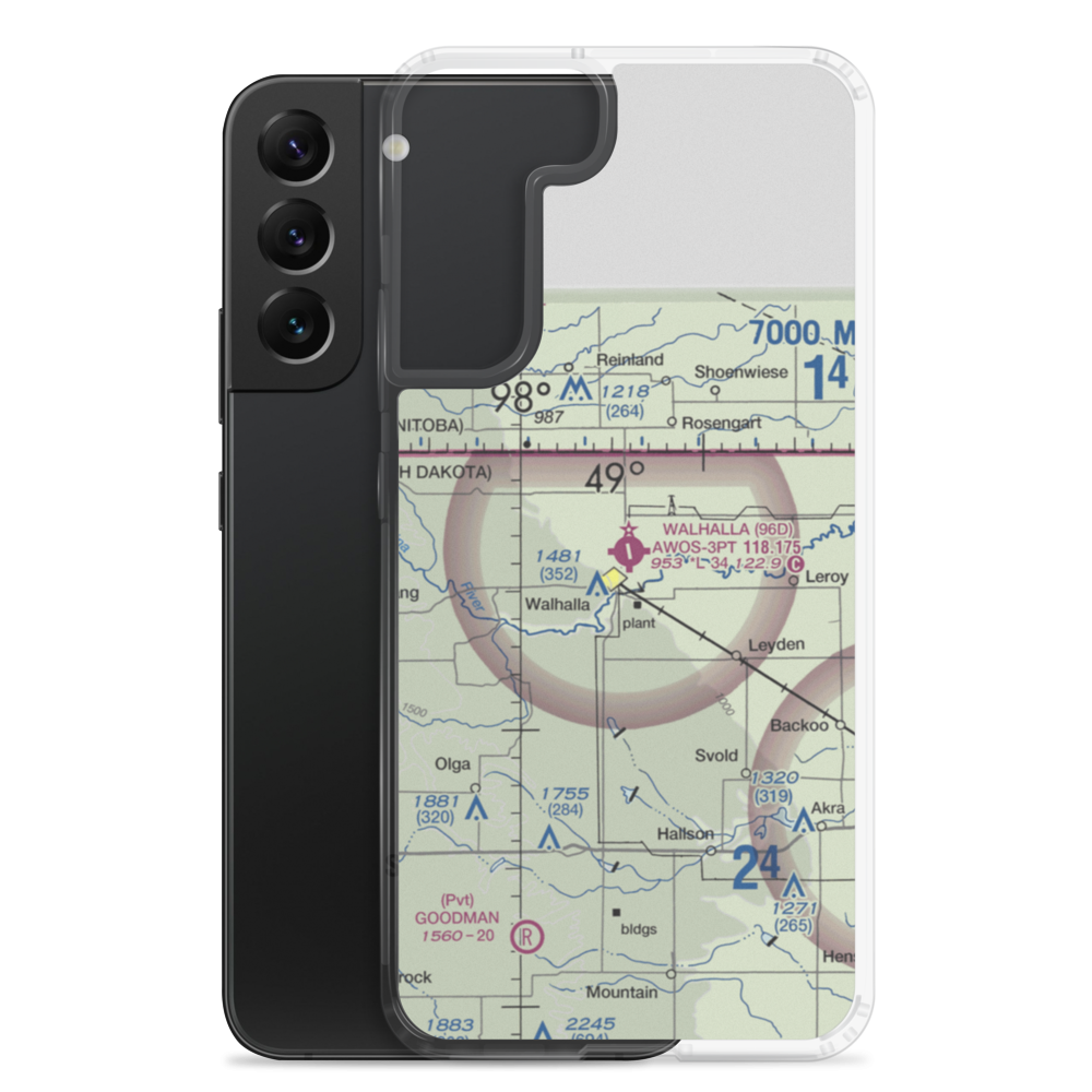 Walhalla Municipal Airport (96D) VFR Sectional Samsung Case Samsung Galaxy S22 Plus model shown