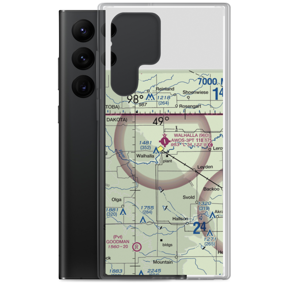 Walhalla Municipal Airport (96D) VFR Sectional Samsung Case Samsung Galaxy S22 Ultra model shown