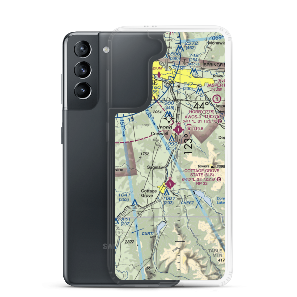 Walker Airport (OR57) VFR Sectional Samsung Case Samsung Galaxy S21 model shown