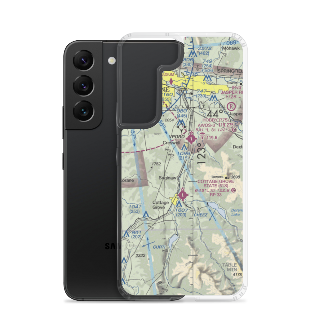 Walker Airport (OR57) VFR Sectional Samsung Case Samsung Galaxy S22 model shown