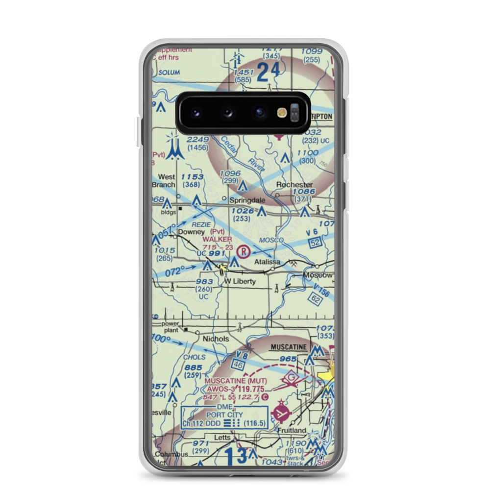 Walker Field (4IA2) VFR Sectional Samsung Case Samsung Galaxy S10 model shown