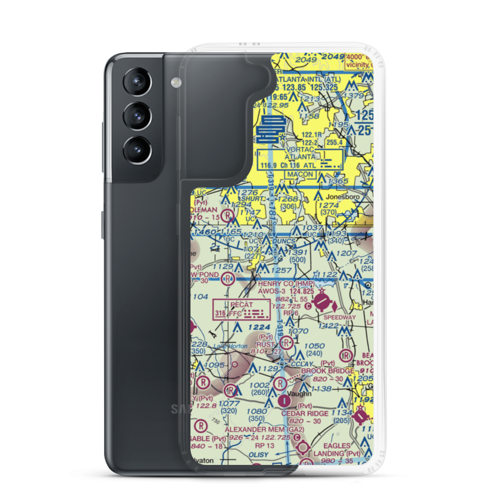 Walker Field (GA90) VFR Sectional Samsung Case Samsung Galaxy S21 model shown