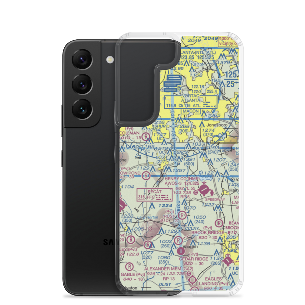 Walker Field (GA90) VFR Sectional Samsung Case Samsung Galaxy S22 model shown