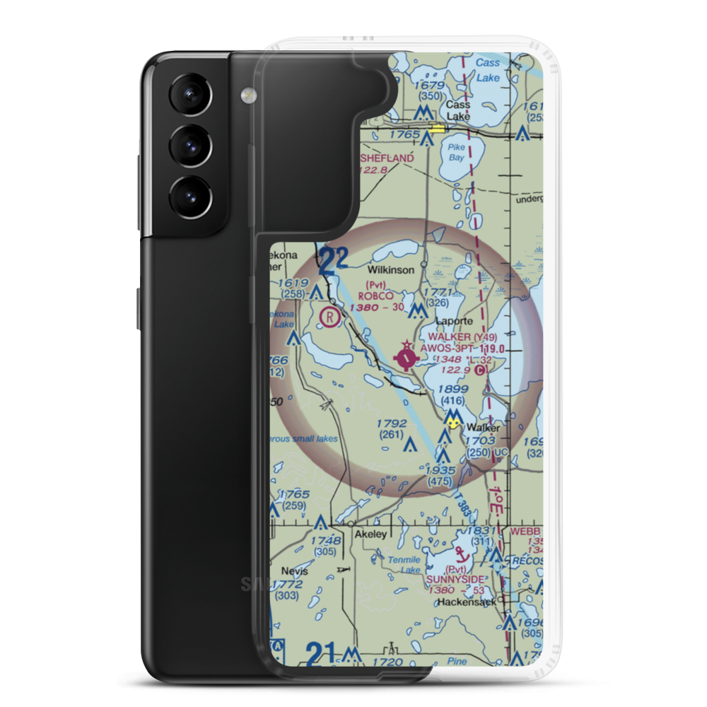 Walker Municipal Airport (Y49) VFR Sectional Samsung Case Samsung Galaxy S21 Plus model shown
