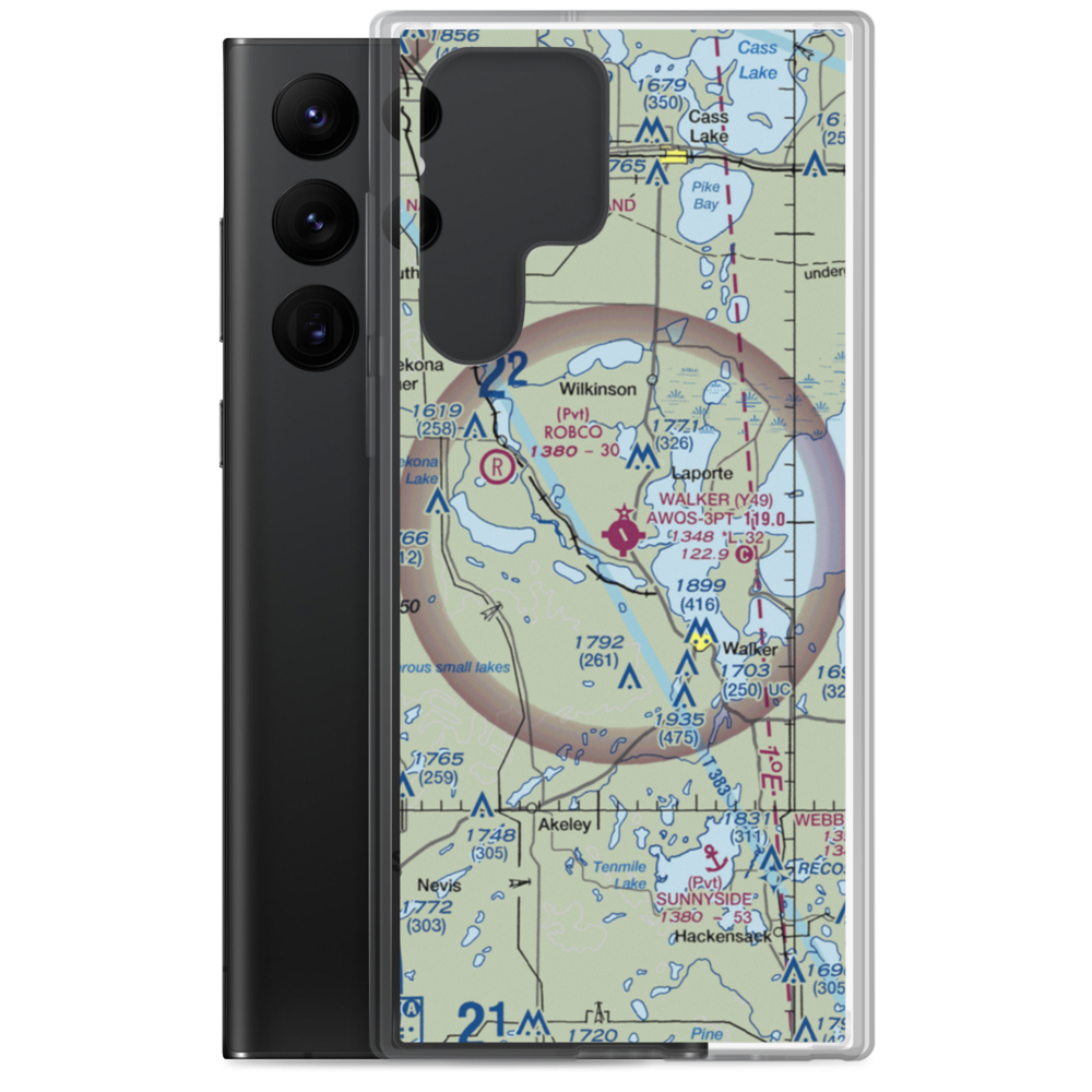 Walker Municipal Airport (Y49) VFR Sectional Samsung Case Samsung Galaxy S22 Ultra model shown