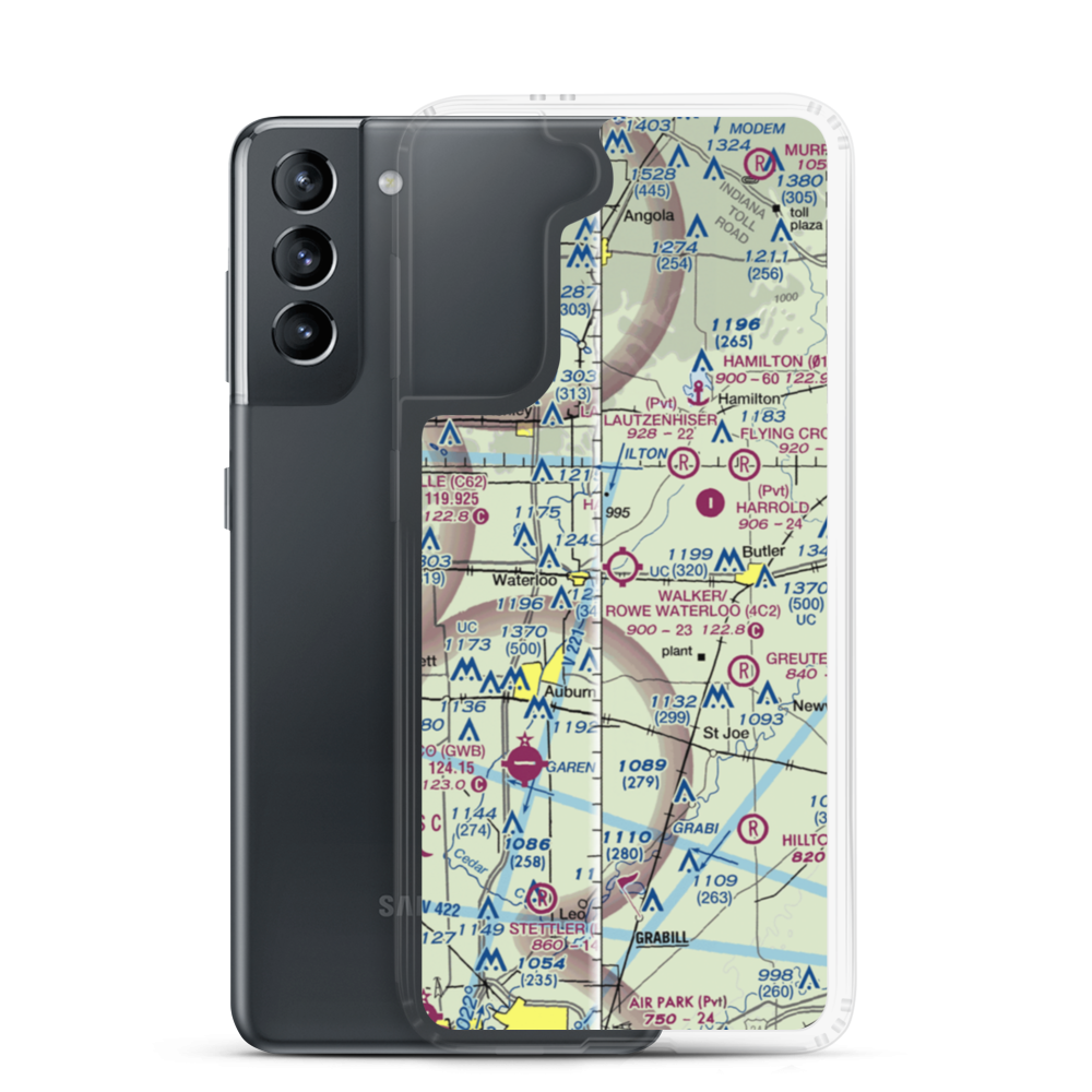 Walker/Rowe Waterloo Airport (4C2) VFR Sectional Samsung Case Samsung Galaxy S21 model shown