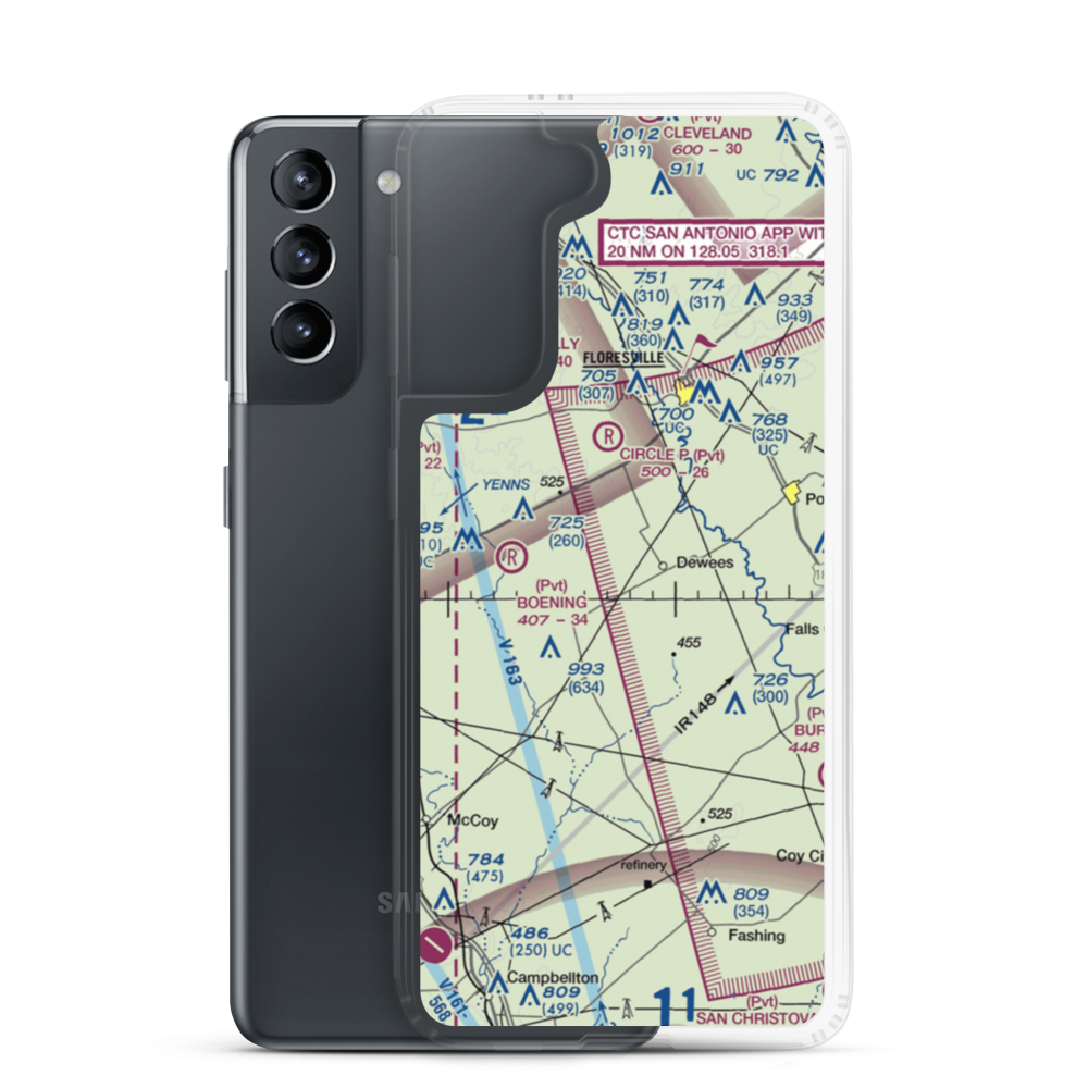 Wall Flying Service Airport (8TE1) VFR Sectional Samsung Case Samsung Galaxy S21 model shown