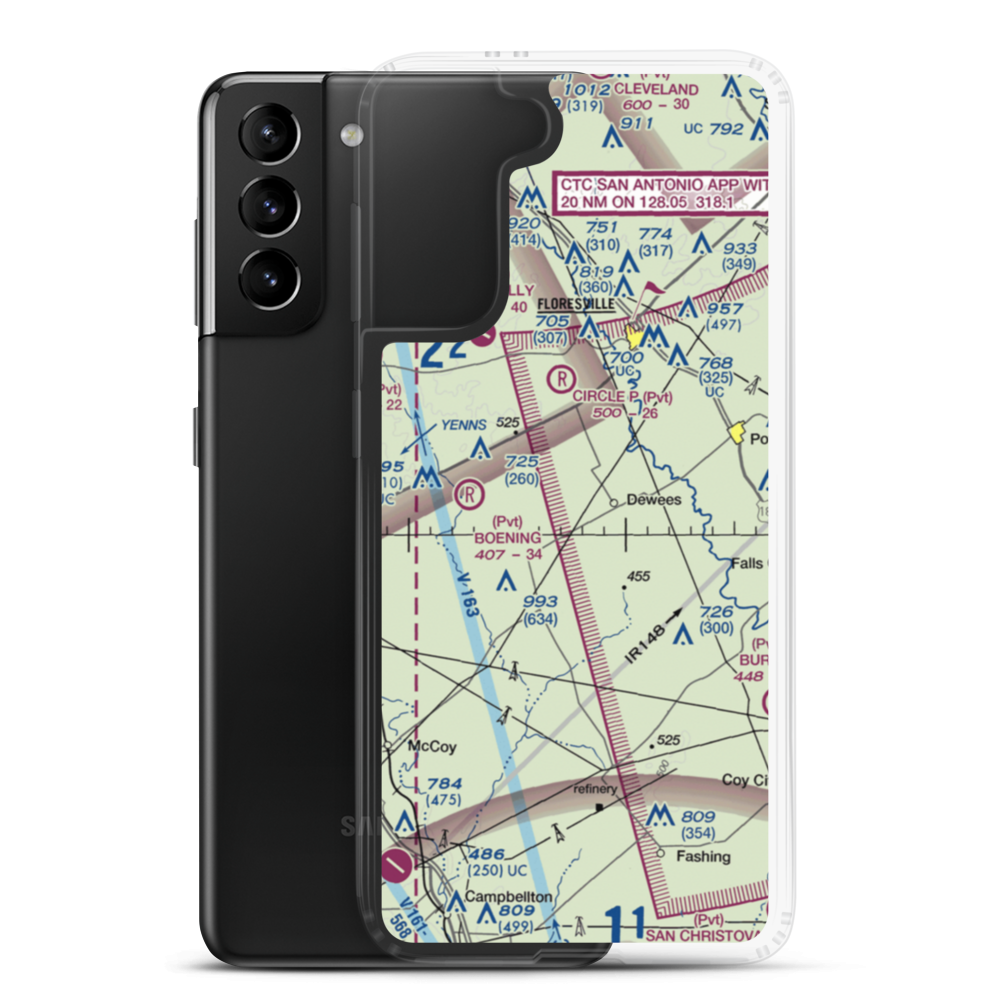 Wall Flying Service Airport (8TE1) VFR Sectional Samsung Case Samsung Galaxy S21 Plus model shown