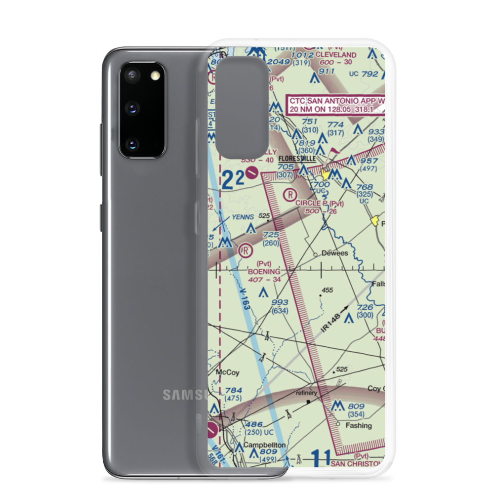 Wall Flying Service Airport (8TE1) VFR Sectional Samsung Case Samsung Galaxy S20 model shown