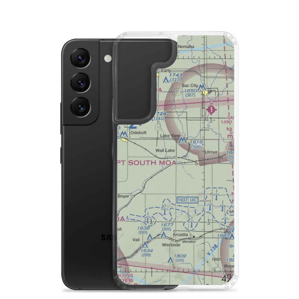 Wall Lake Municipal Airport (3Y0) VFR Sectional Samsung Case Samsung Galaxy S22 model shown