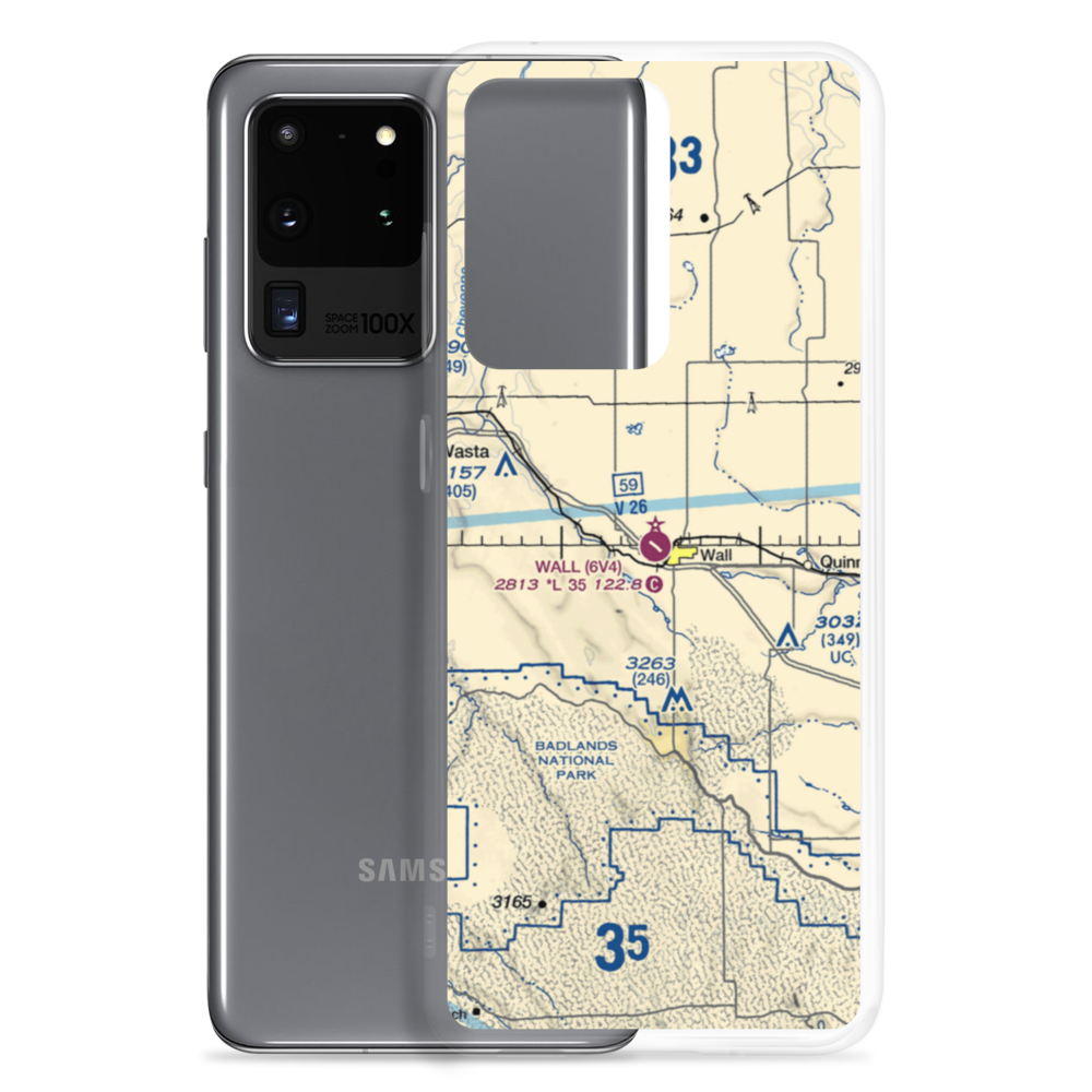 Wall Municipal Airport (6V4) VFR Sectional Samsung Case Samsung Galaxy S20 Ultra model shown