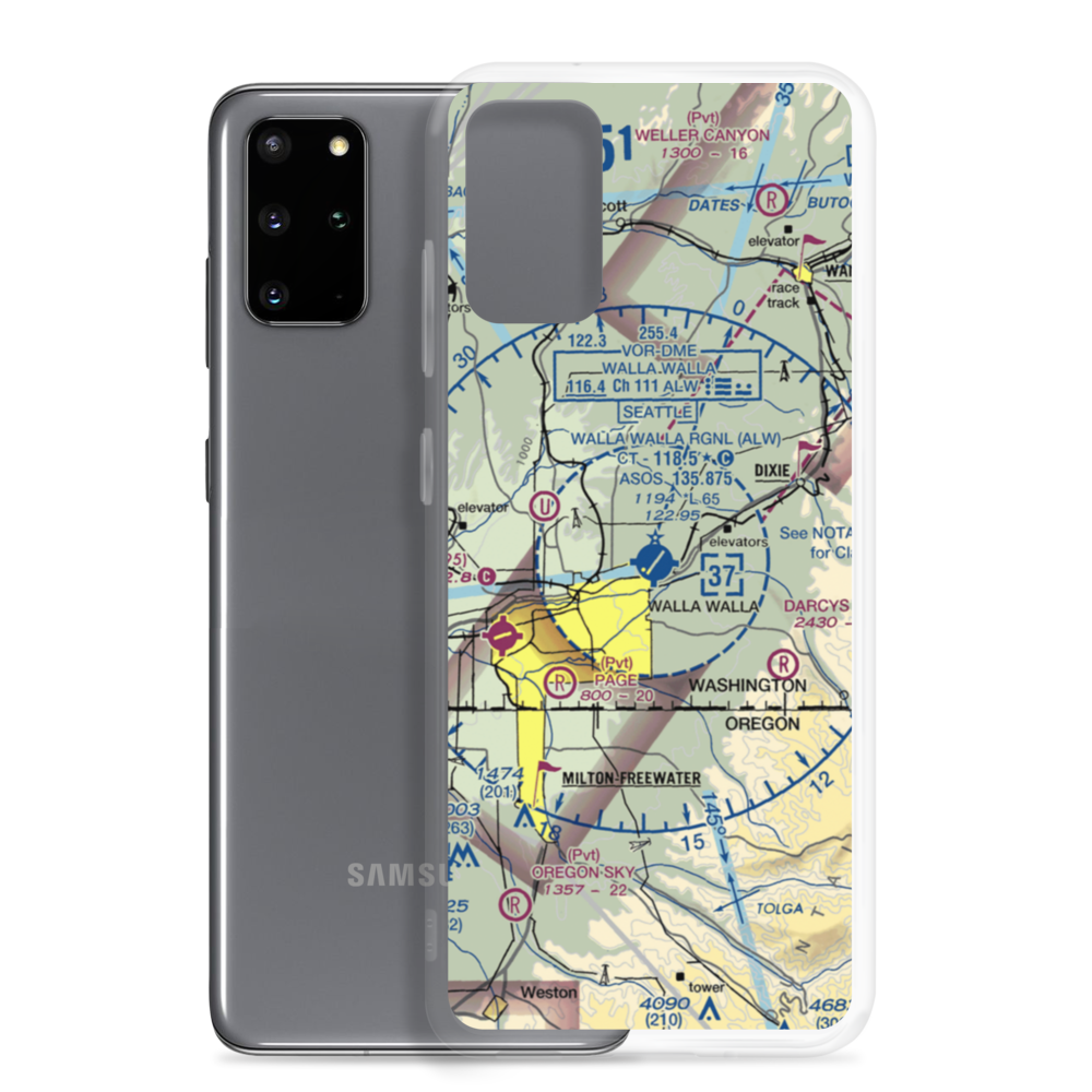 Walla Walla Regional Airport (ALW) VFR Sectional Samsung Case Samsung Galaxy S20 Plus model shown