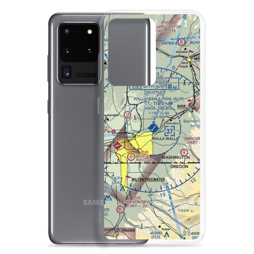 Walla Walla Regional Airport (ALW) VFR Sectional Samsung Case Samsung Galaxy S20 Ultra model shown