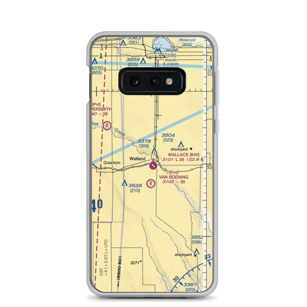 Wallace Municipal Airport (64V) VFR Sectional Samsung Case Samsung Galaxy S10e model shown