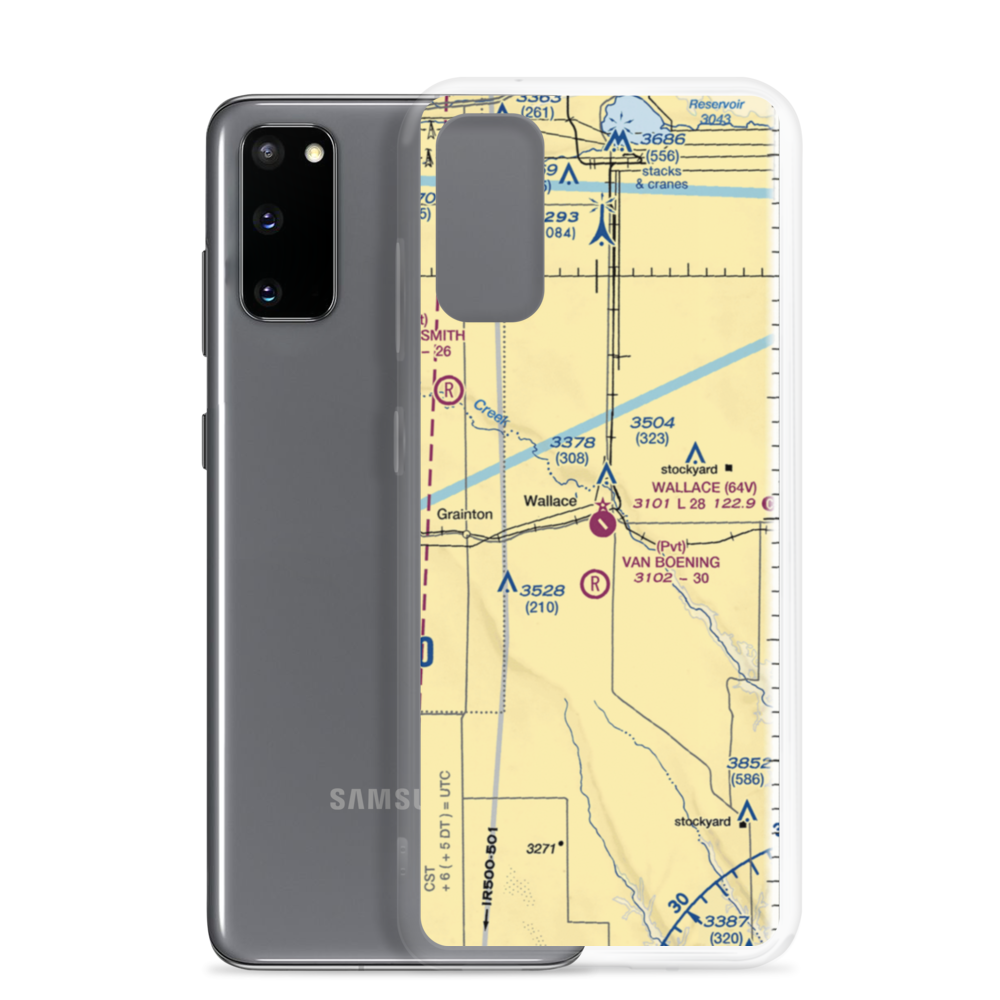 Wallace Municipal Airport (64V) VFR Sectional Samsung Case Samsung Galaxy S20 model shown