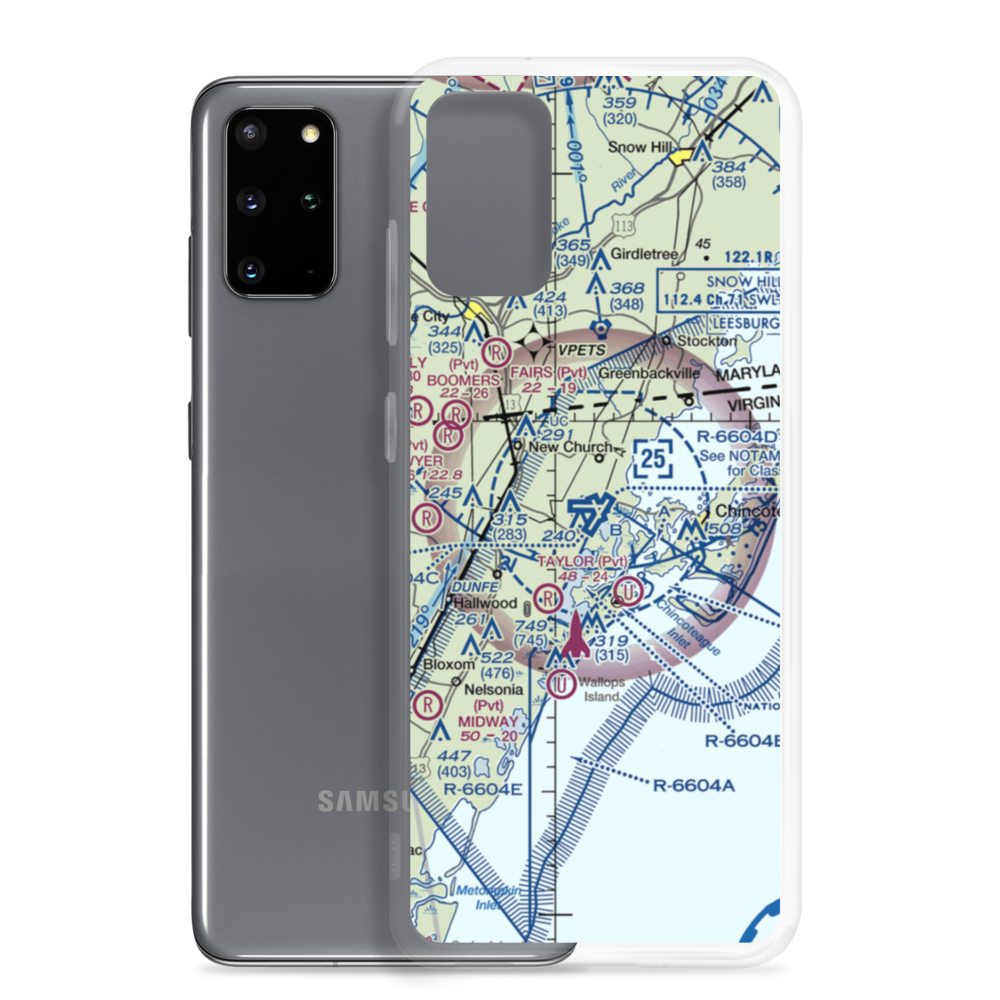 Wallops Flight Facility Airport (WAL) VFR Sectional Samsung Case Samsung Galaxy S20 Plus model shown