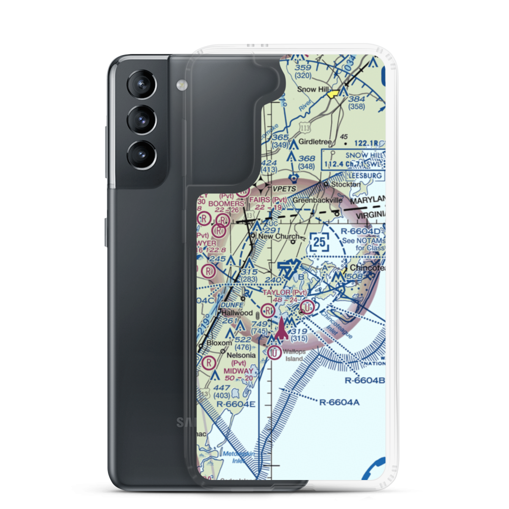 Wallops Flight Facility Airport (WAL) VFR Sectional Samsung Case Samsung Galaxy S21 model shown