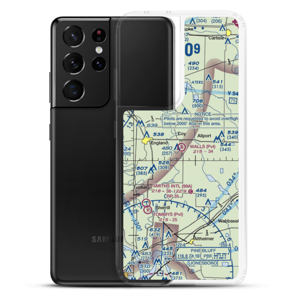 Walls Airport (1AR1) VFR Sectional Samsung Case Samsung Galaxy S21 Ultra model shown