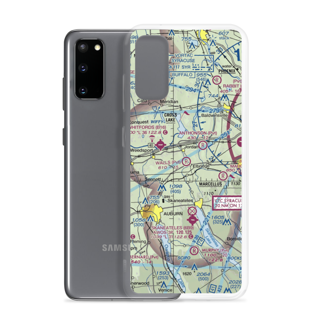 Walls Airport (NY19) VFR Sectional Samsung Case Samsung Galaxy S20 model shown