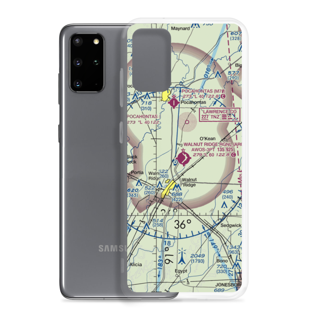 Walnut Ridge Regional Airport (ARG) VFR Sectional Samsung Case Samsung Galaxy S20 Plus model shown