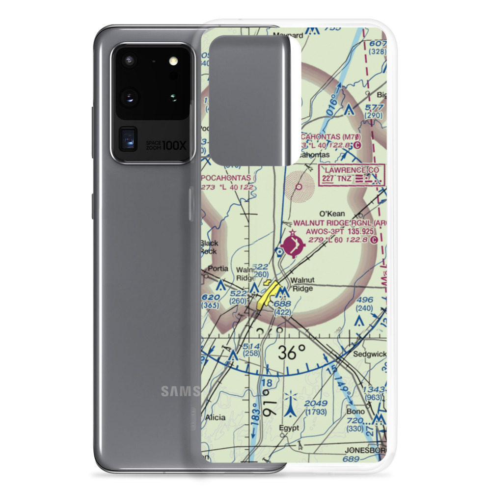 Walnut Ridge Regional Airport (ARG) VFR Sectional Samsung Case Samsung Galaxy S20 Ultra model shown