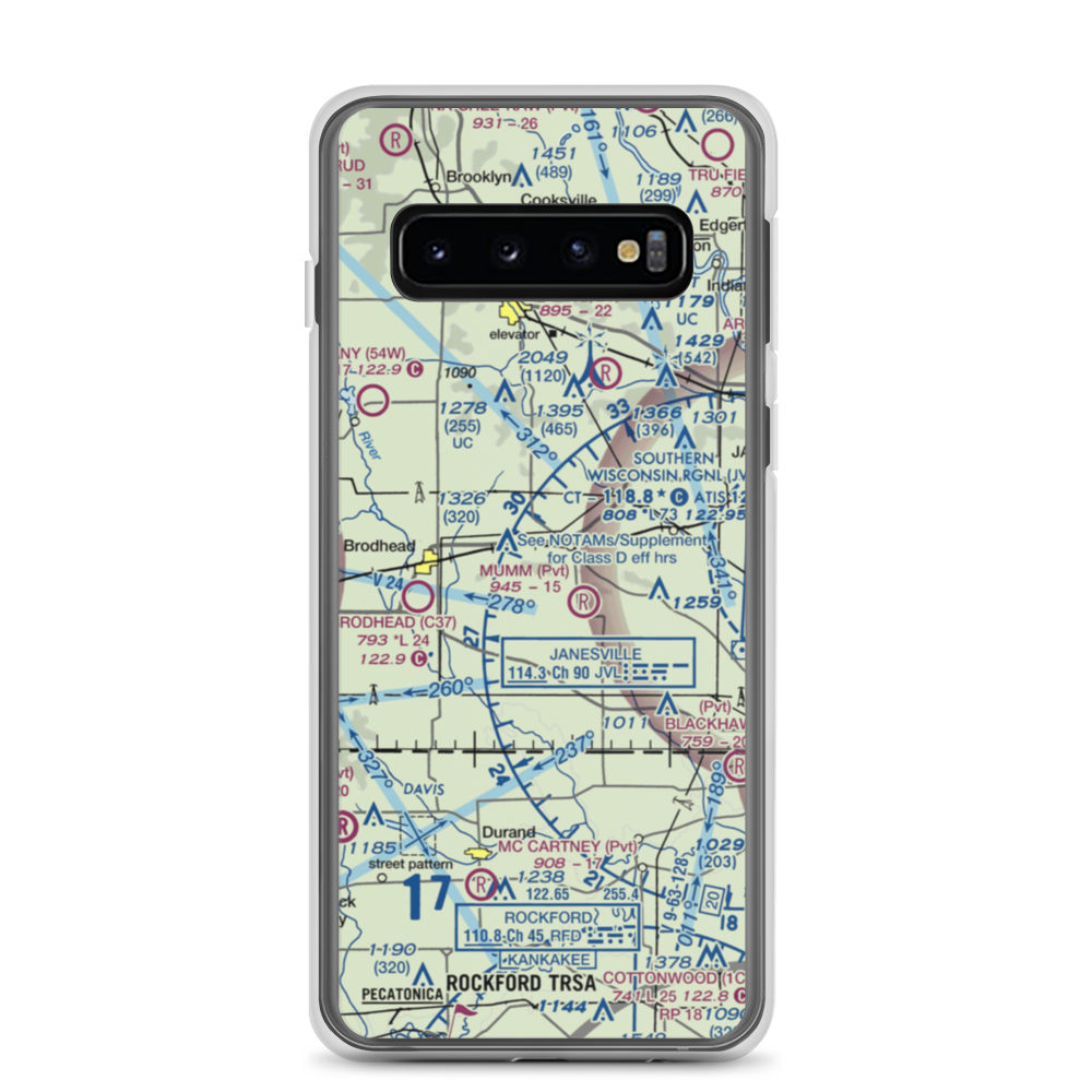 Walnut Wash Airport (6WI7) VFR Sectional Samsung Case Samsung Galaxy S10 model shown