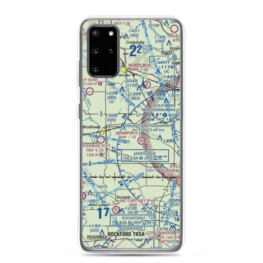 Walnut Wash Airport (6WI7) VFR Sectional Samsung Case Samsung Galaxy S20 Plus model shown
