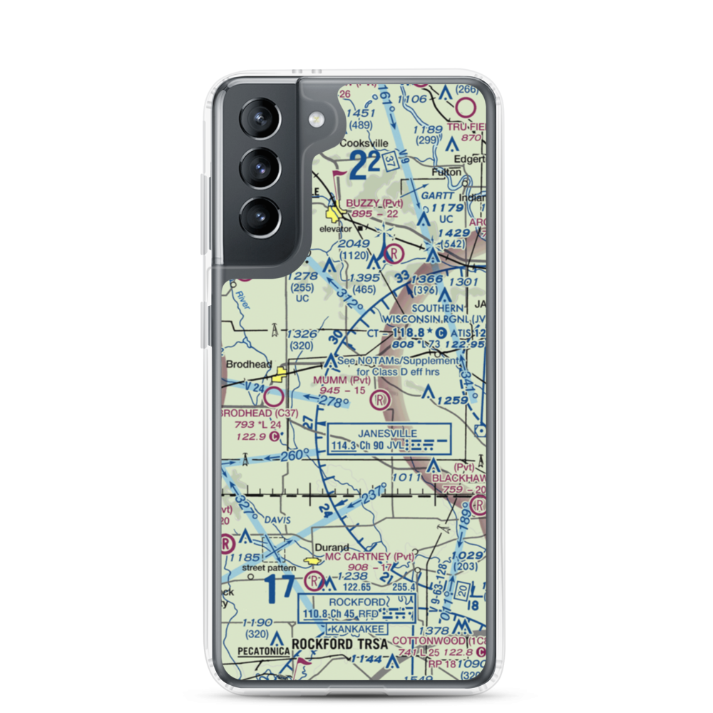 Walnut Wash Airport (6WI7) VFR Sectional Samsung Case Samsung Galaxy S21 model shown