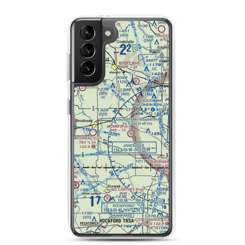 Walnut Wash Airport (6WI7) VFR Sectional Samsung Case Samsung Galaxy S21 Plus model shown