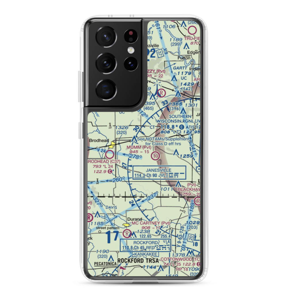Walnut Wash Airport (6WI7) VFR Sectional Samsung Case Samsung Galaxy S21 Ultra model shown