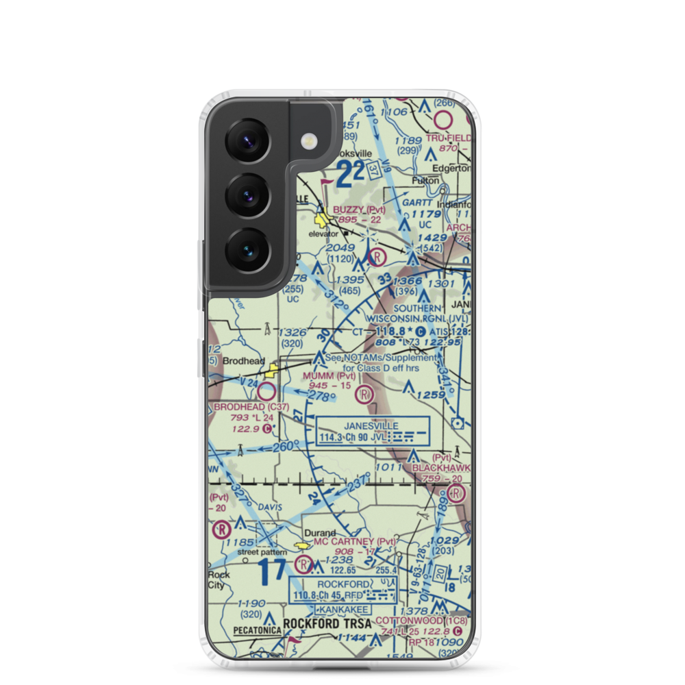 Walnut Wash Airport (6WI7) VFR Sectional Samsung Case Samsung Galaxy S22 model shown