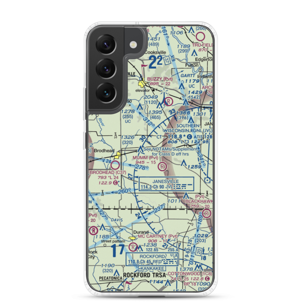 Walnut Wash Airport (6WI7) VFR Sectional Samsung Case Samsung Galaxy S22 Plus model shown