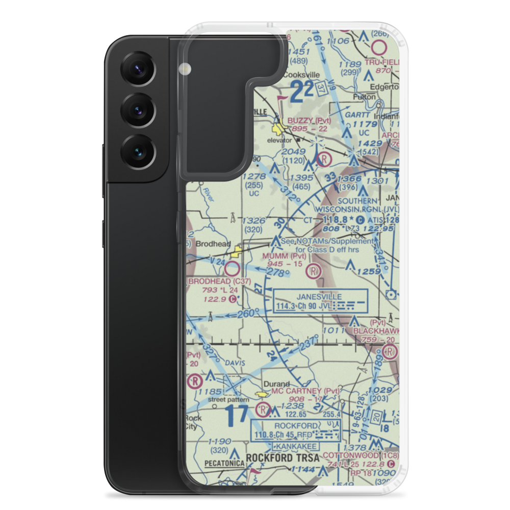 Walnut Wash Airport (6WI7) VFR Sectional Samsung Case Samsung Galaxy S22 Plus model shown