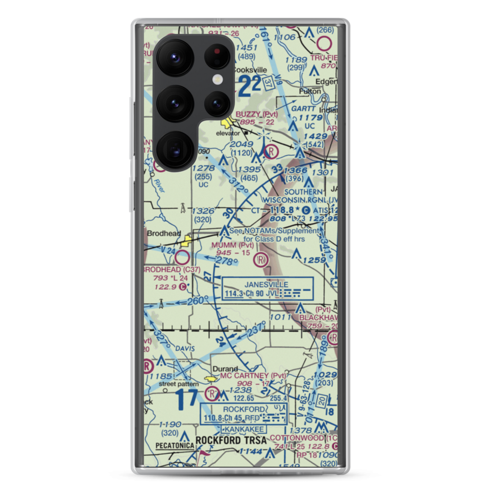Walnut Wash Airport (6WI7) VFR Sectional Samsung Case Samsung Galaxy S22 Ultra model shown