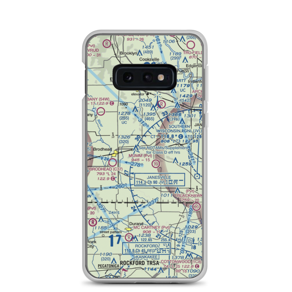 Walnut Wash Airport (6WI7) VFR Sectional Samsung Case Samsung Galaxy S10e model shown