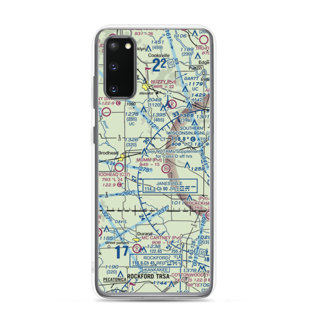 Walnut Wash Airport (6WI7) VFR Sectional Samsung Case Samsung Galaxy S20 model shown