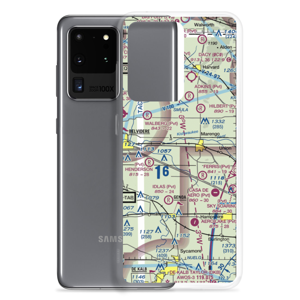 Walpole Airport (64IL) VFR Sectional Samsung Case Samsung Galaxy S20 Ultra model shown