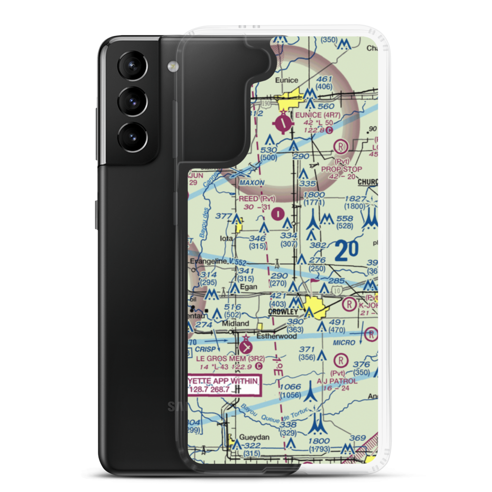 Walsh Airport (LA90) VFR Sectional Samsung Case Samsung Galaxy S21 Plus model shown