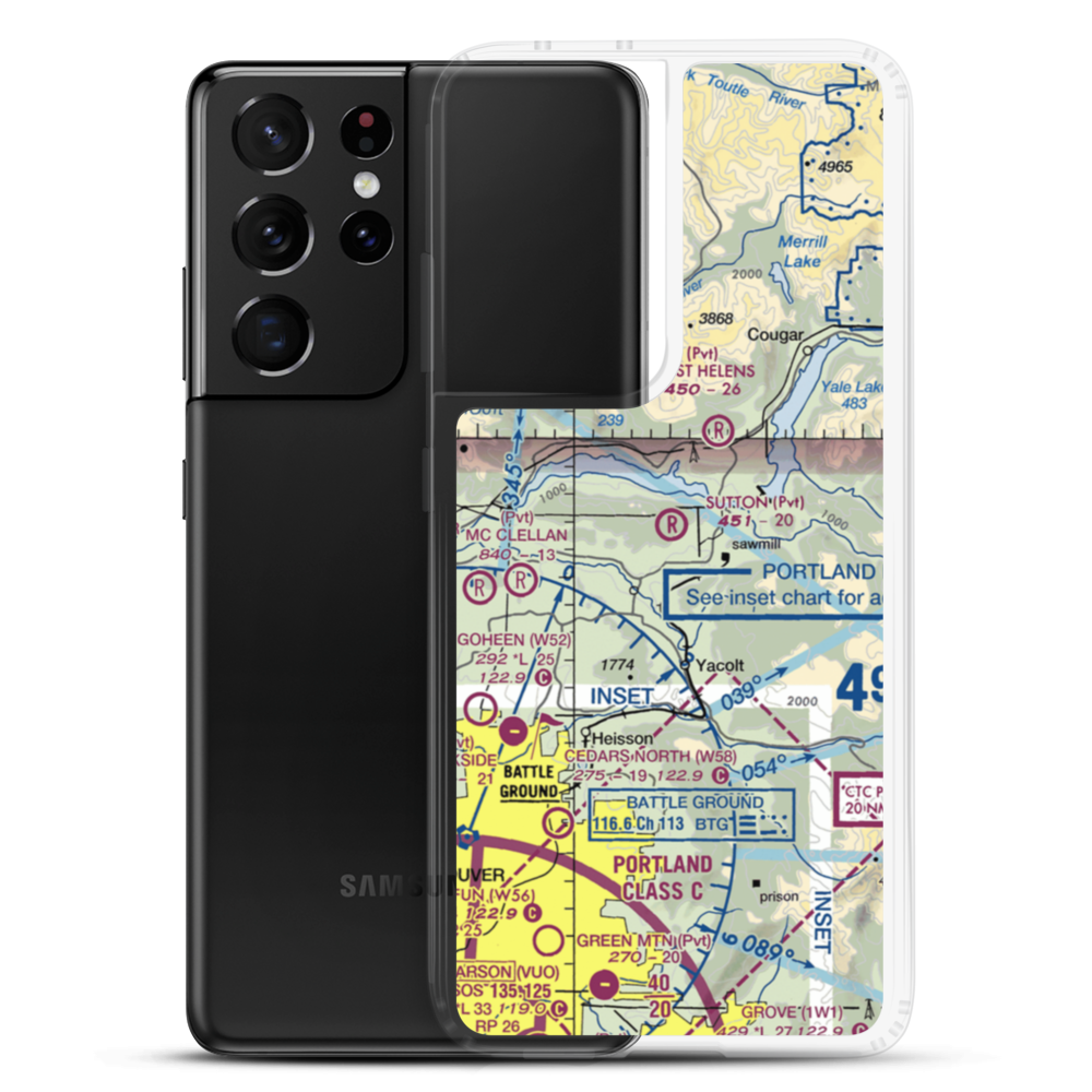 Walter Sutton's Private Strip (WA79) VFR Sectional Samsung Case Samsung Galaxy S21 Ultra model shown