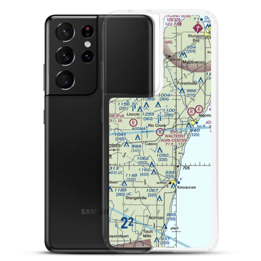 Walter's Agri-Center Airport (WI28) VFR Sectional Samsung Case Samsung Galaxy S21 Ultra model shown