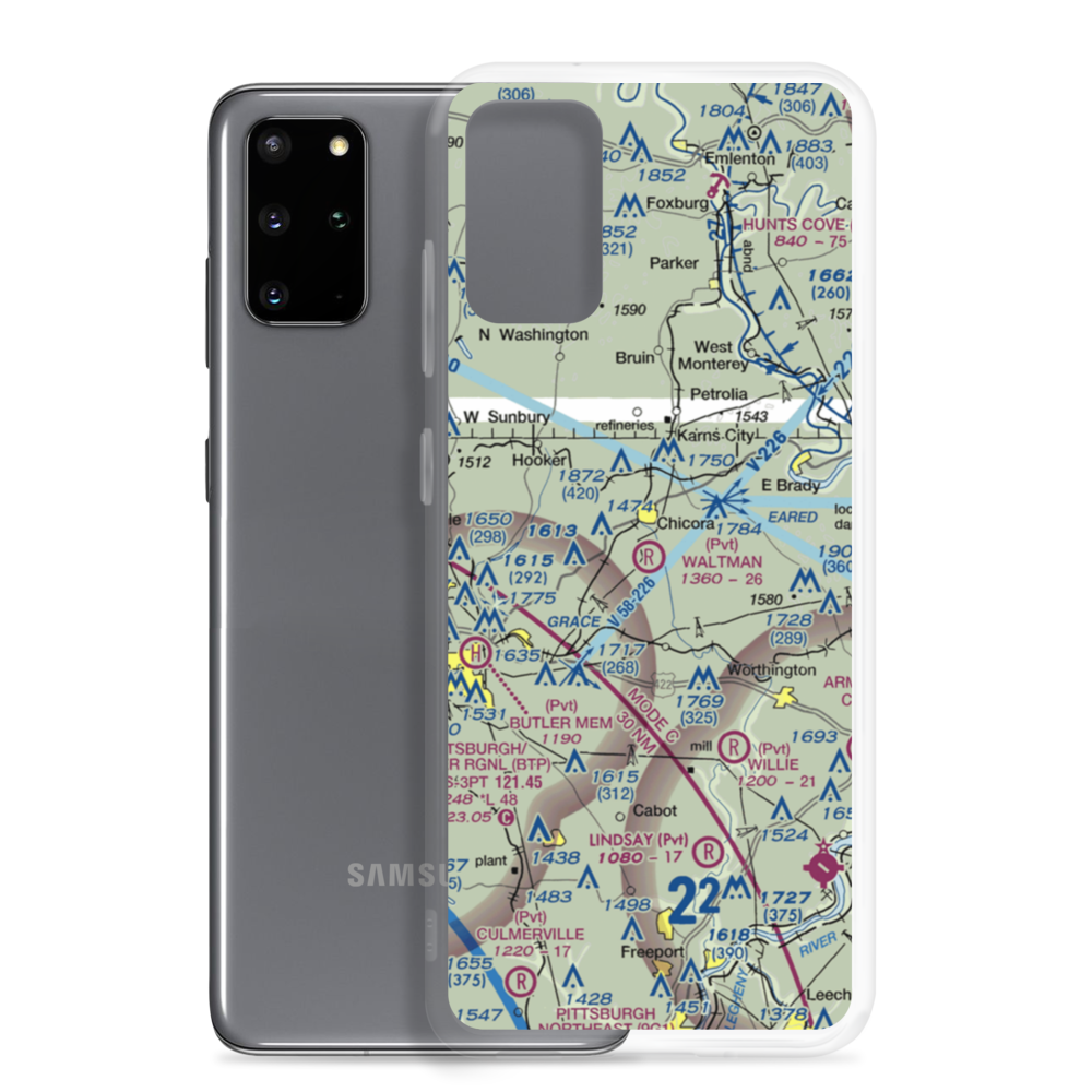 Waltman Airport (87PA) VFR Sectional Samsung Case Samsung Galaxy S20 Plus model shown