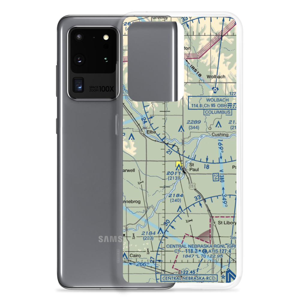 Walts Aerial Service Airport (NE17) VFR Sectional Samsung Case Samsung Galaxy S20 Ultra model shown