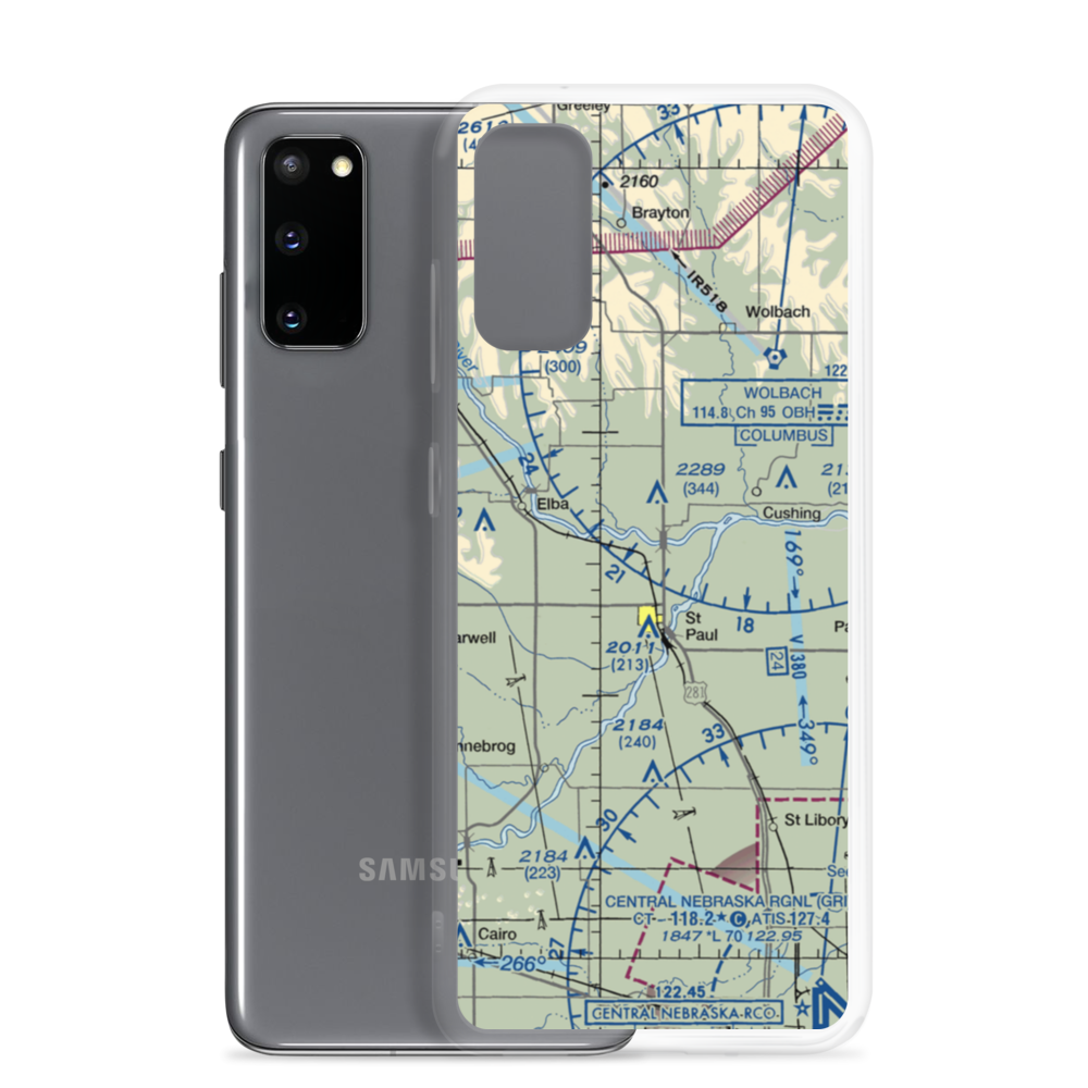 Walts Aerial Service Airport (NE17) VFR Sectional Samsung Case Samsung Galaxy S20 model shown