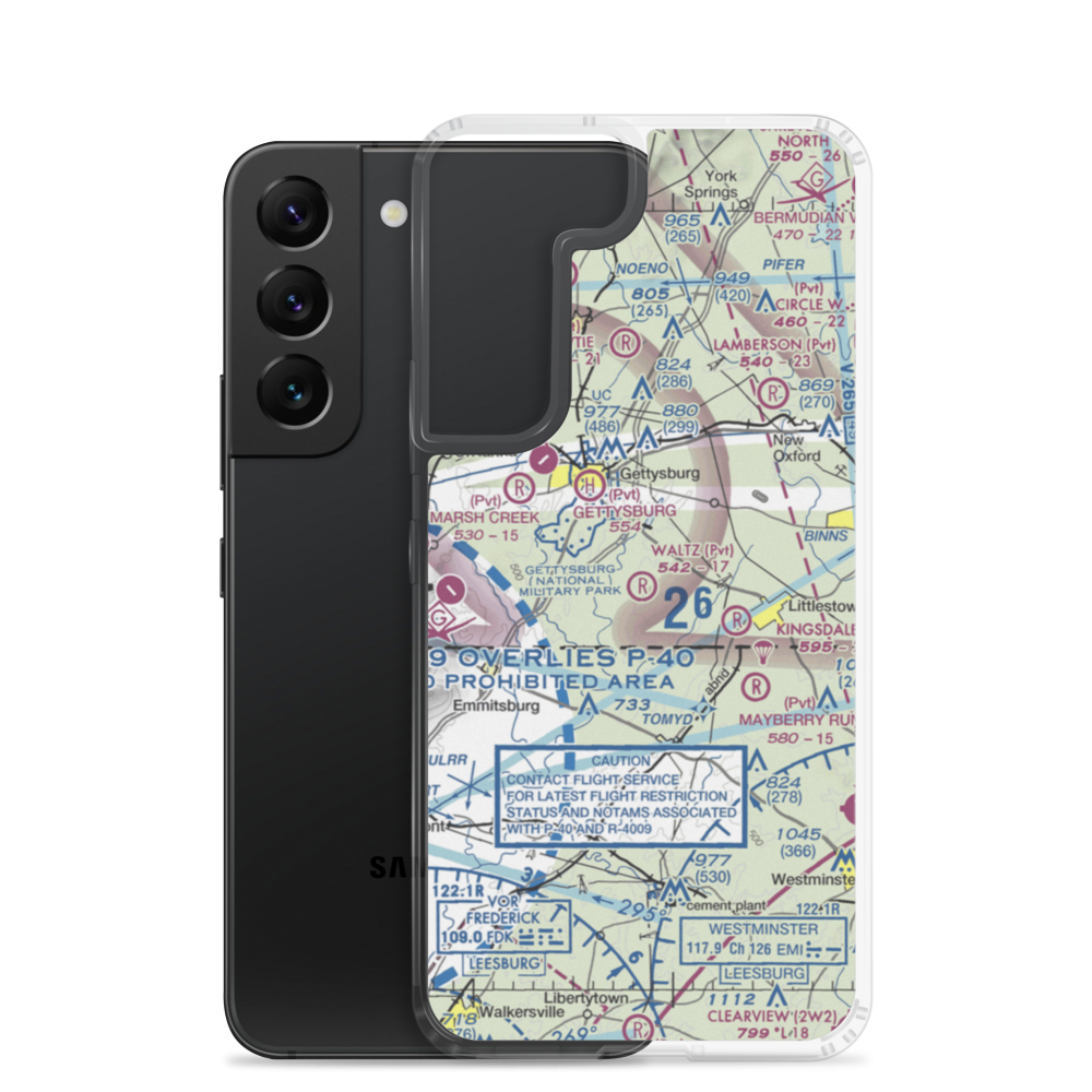 Waltz Airport (34PA) VFR Sectional Samsung Case Samsung Galaxy S22 model shown