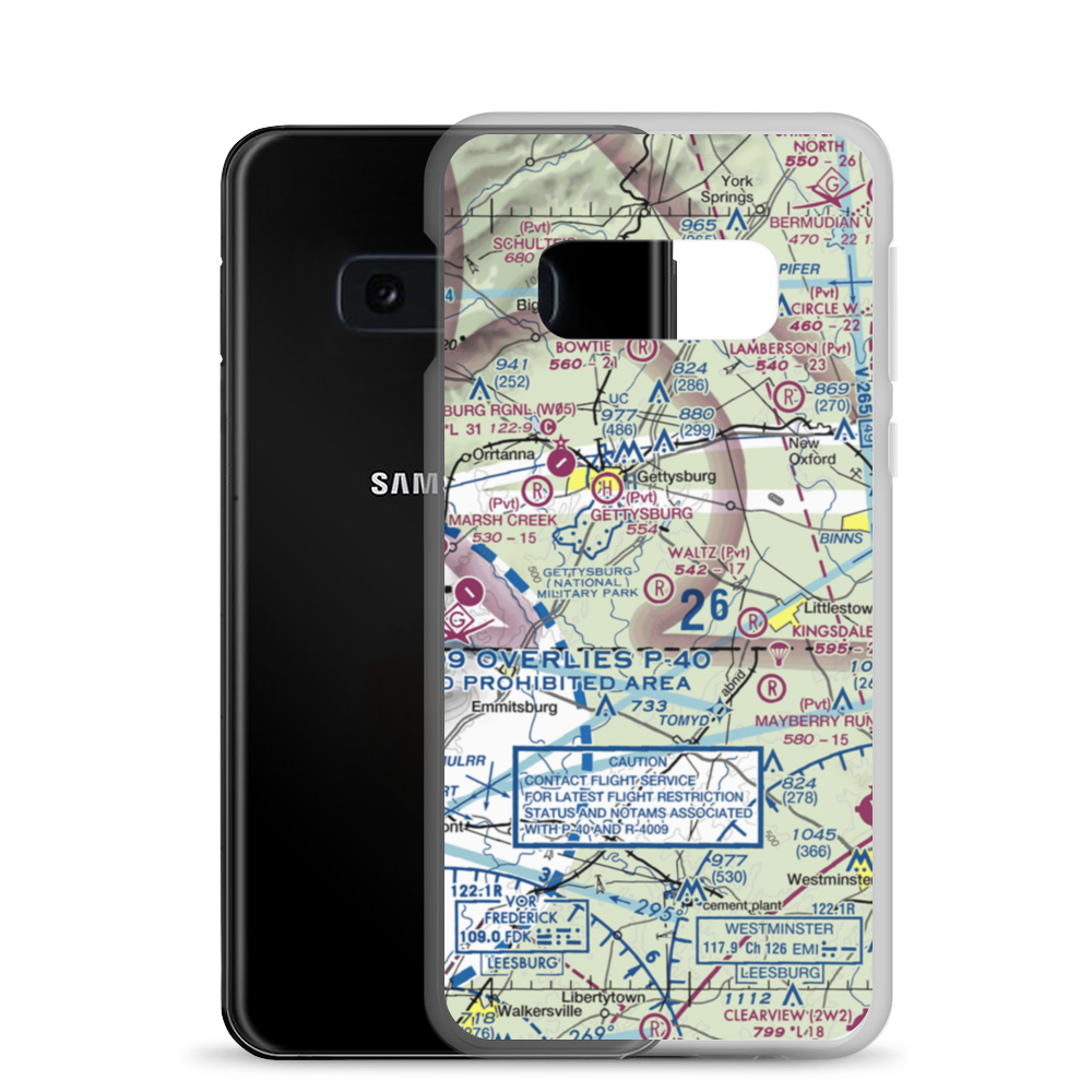 Waltz Airport (34PA) VFR Sectional Samsung Case Samsung Galaxy S10e model shown