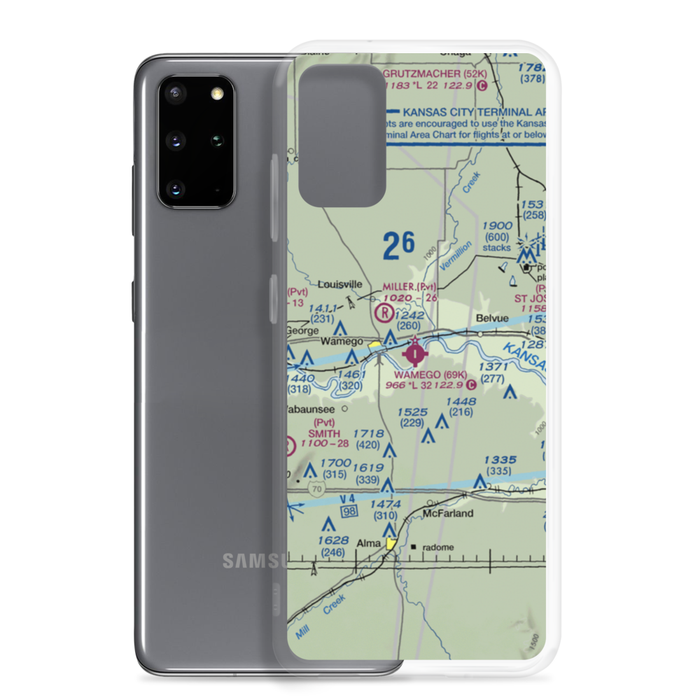 Wamego Municipal Airport (69K) VFR Sectional Samsung Case Samsung Galaxy S20 Plus model shown