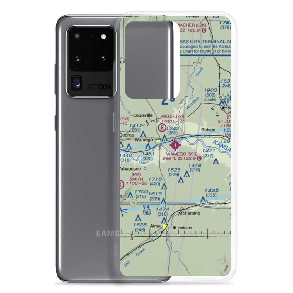 Wamego Municipal Airport (69K) VFR Sectional Samsung Case Samsung Galaxy S20 Ultra model shown