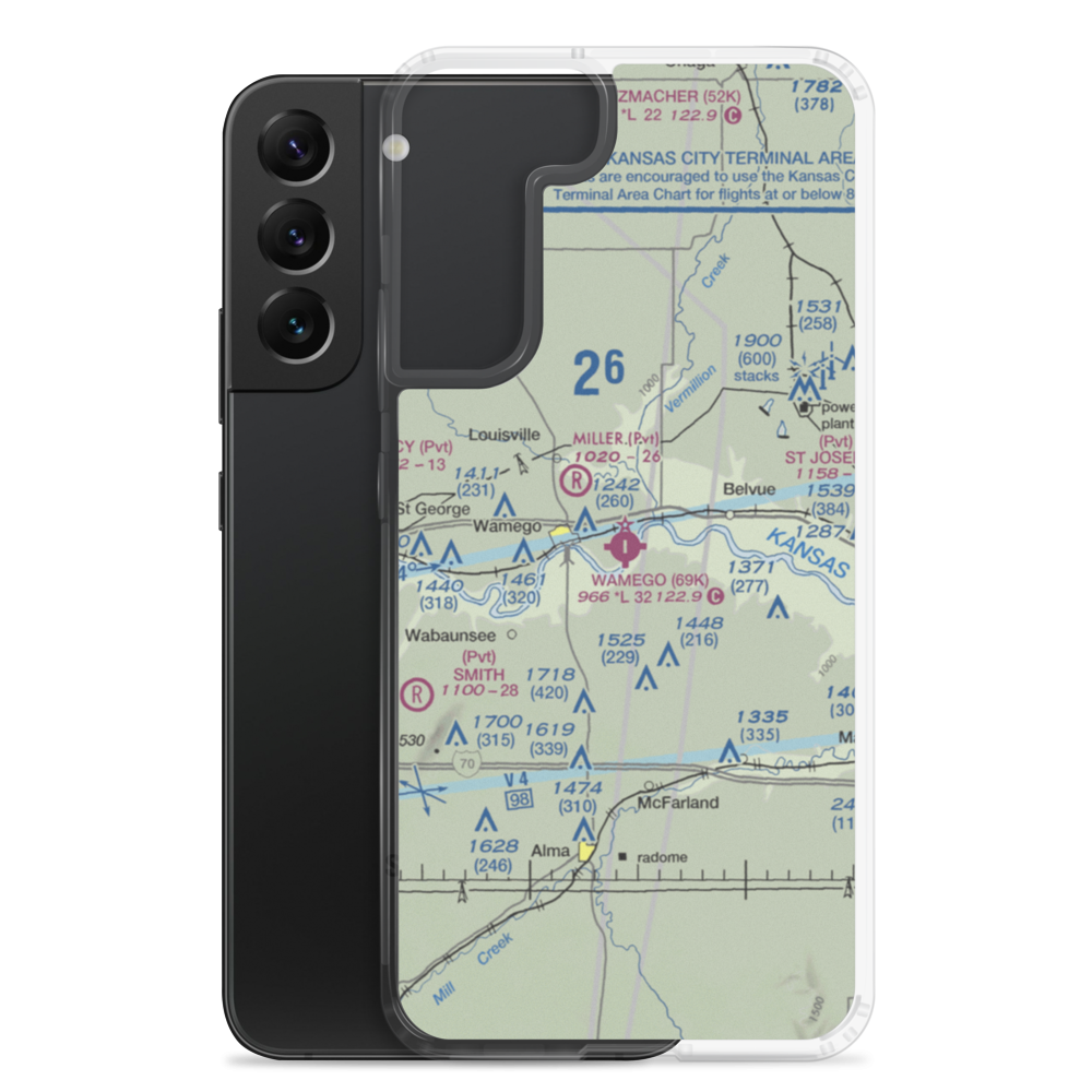 Wamego Municipal Airport (69K) VFR Sectional Samsung Case Samsung Galaxy S22 Plus model shown